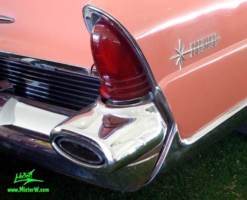 Photo of a pink 1956 Lincoln Premiere 2 door hardtop coupe at a Classic Car Auction in Scottsdale, Arizona. 1956 Lincoln Premiere Tail Light