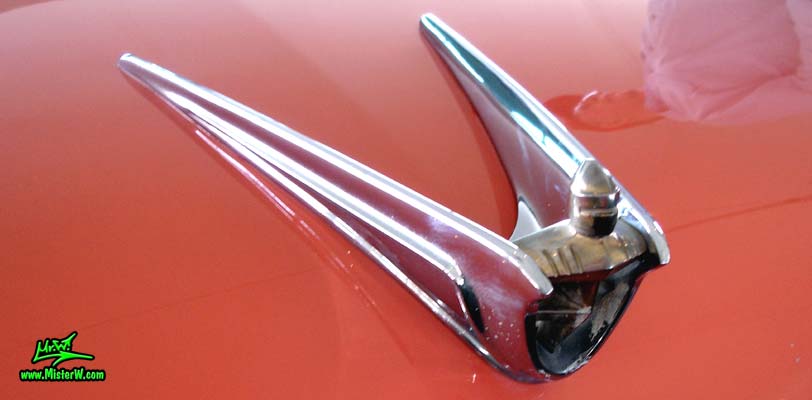 Photo of a pink 1956 Lincoln Premiere 2 door hardtop coupe at a Classic Car Auction in Scottsdale, Arizona. 1956 Lincoln Chrome Ornament