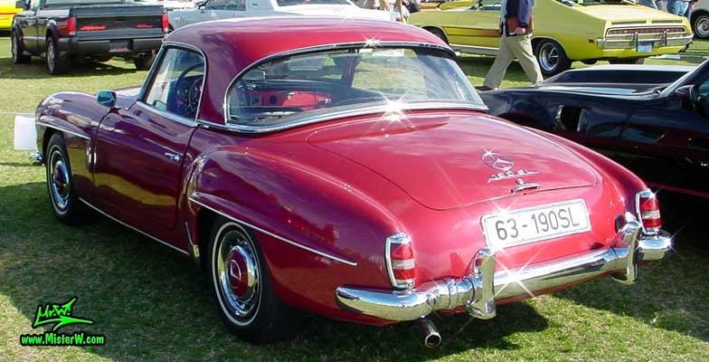 Photo of a red 1963 Mercedes Benz 190 SL R121 Roadster Coupe at a classic car auction in Scottsdale, Arizona. Mercedes-Benz Roadster Coupe