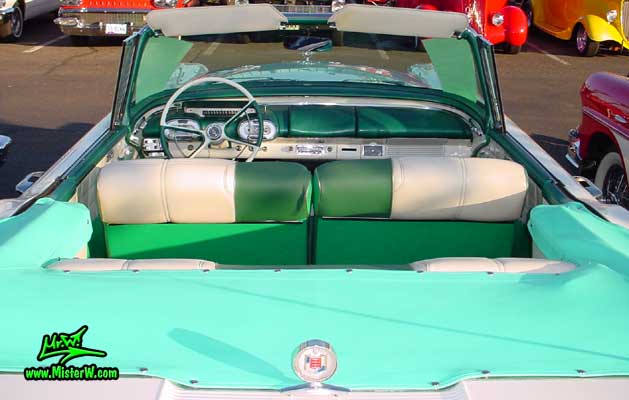 Photo of a white & turkquoise 1957 Mercury Monterey 2 Door Convertible at the Scottsdale Pavilions Classic Car Show in Arizona. 1957 Mercury Interior