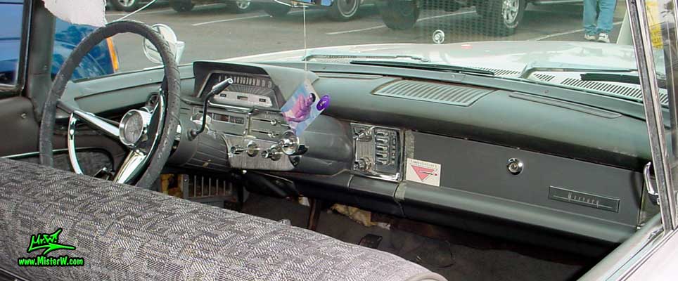 Photo of a white 1960 Mercury Monterey 4 Door Hardtop Sedan at the Scottsdale Pavilions Classic Car Show in Arizona. 1960 Mercury Monterey Interior & Dash Board