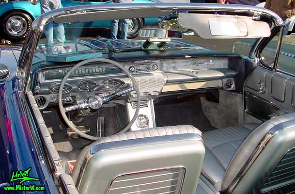 Photo of a blue metallic 1961 Oldsmobile Starfire 2 Door Convertible at the Scottsdale Pavilions Classic Car Show in Arizona. 1961 Oldsmobile Dashboard