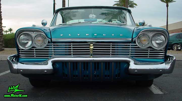 Chrome Grill of a 1957 Plymouth Belvedere Coupe