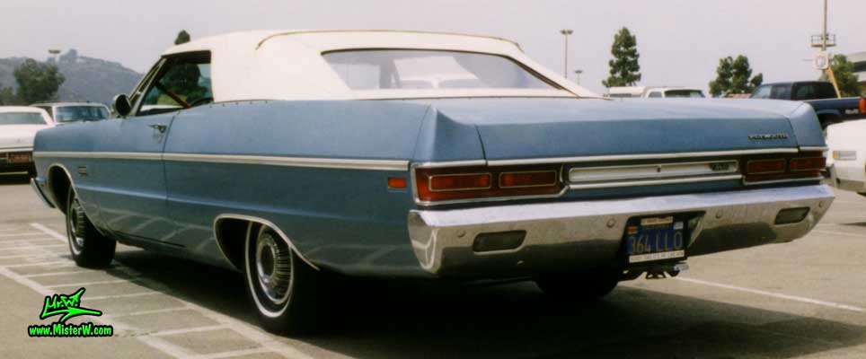 Photo of a blue 1969 Chrysler Plymouth Convertible at the San Diego Auto Swap & Show at the Qualcomm Stadium. Blue 1969 Plymouth Convertible