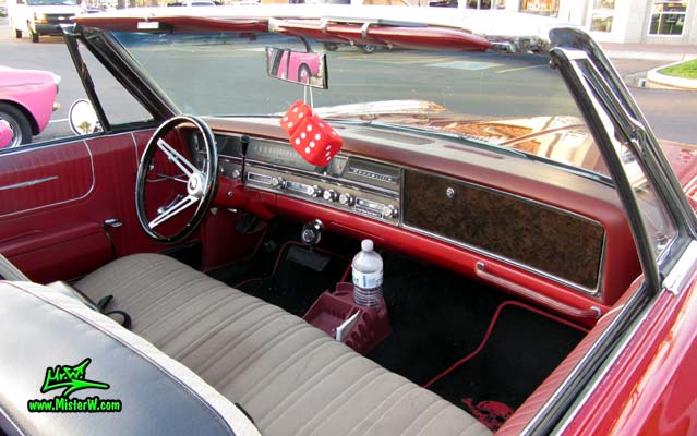 Photo of a red 1967 Pontiac Bonneville Convertible at the Scottsdale Pavilions Classic Car Show in Arizona. 1967 Pontiac Bonneville Convertible Dashboard