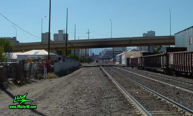 Train leaving Downtown Reno